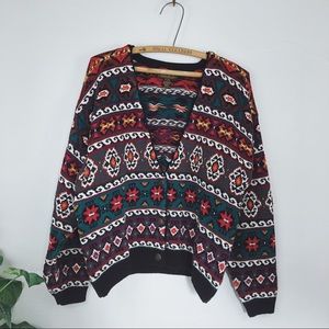 Vintage • Eddie Bauer Funky Pattern Cardigan